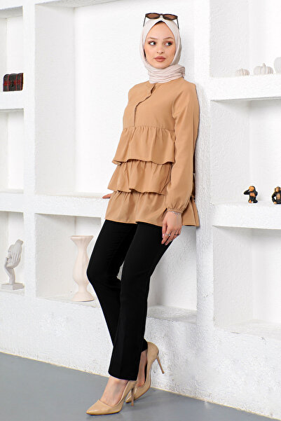 Tesettür Dünyası Vrstvená tunika Tsd230112 Camel