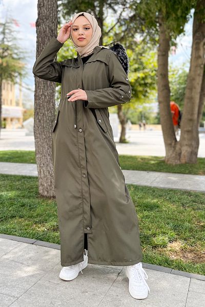 Tesettür Dünyası Bondit Sleeve Jacket Tsd220826 Χακί