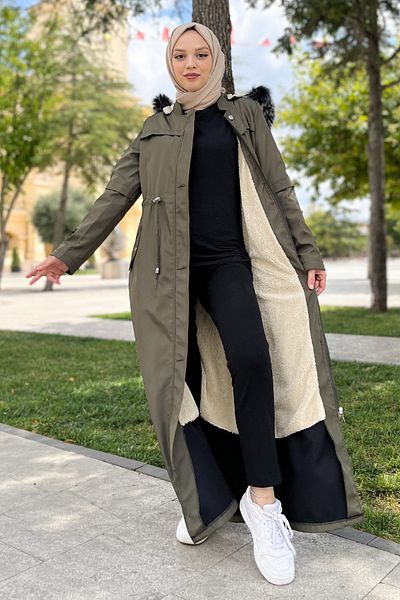 Tesettür Dünyası Bondit Sleeve Jacket Tsd220826 Χακί