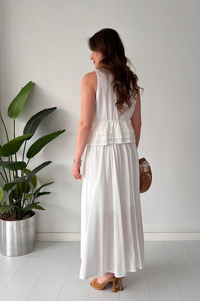 MaziButik Σετ με λεπτομέρεια γκιπούρ Λευκό