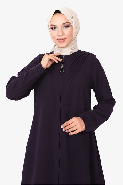 Tesettür Dünyası Τρίγωνο ριγέ Hijab Abaya Tsd230424 Plum