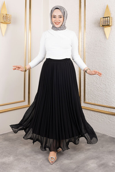 Tesettür Dünyası Lisa Flounce Skirt - Black Model: Tsd 250144
