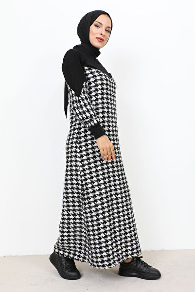 Tesettür Dünyası Μακρύ μοτίβο με λευκό μοτίβο TSD231102 Λευκό