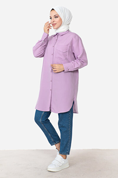 Tesettür Dünyası Tunic with Pockets TSD230903 Lilac