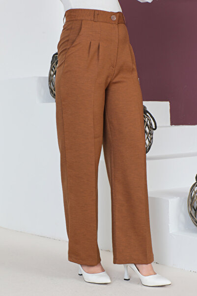 Tesettür Dünyası Palazzo Trousers TSD230705 Brown