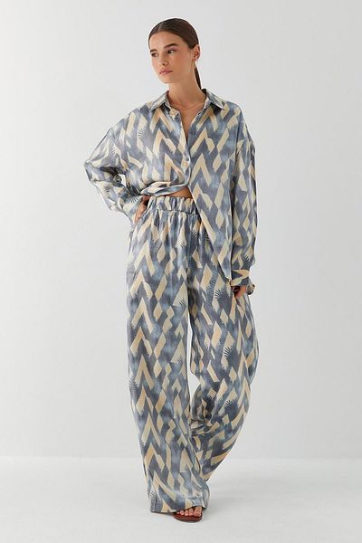 MARKALİSTE Flowing Patterned Suit Indigo