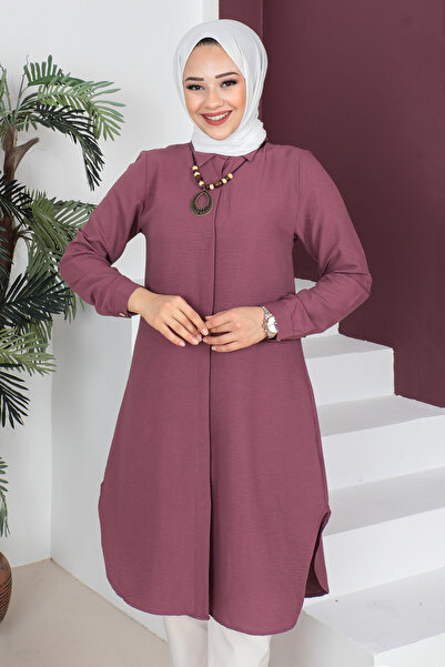 Tesettür Dünyası Náhrdelník Tunika TSD230512 Švestka