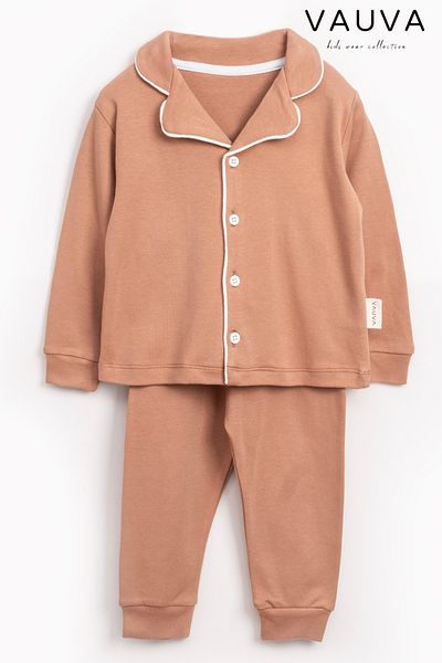 Vauva Baby Girl and Boy Pajamas Set 100% Cotton Front Button Nightgown Set