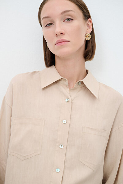 adL Uzun Kol Dantel Detaylı Gömlek