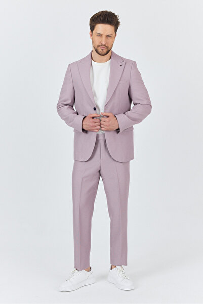 Frappoli Alfredo Erkek Lila İlkbahar-Yaz Slim Fit 2'li Takım Elbise