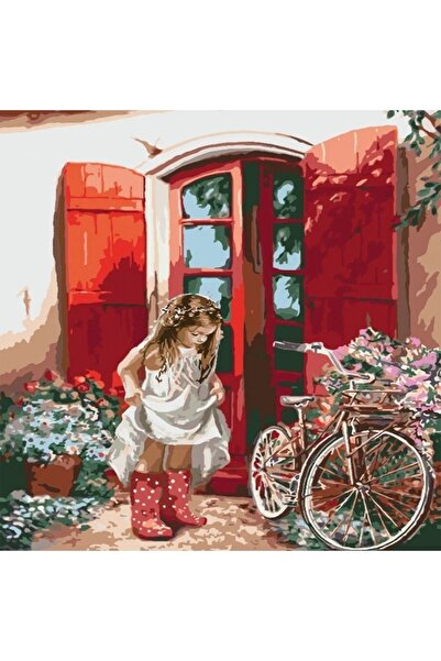 Pastelya Sayılarla Boyama Seti Çerçeveli Kasnaklı Güzel Kızın Hikayesi 40x50