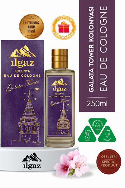 ILGAZ Galata Tower Kolonyası | Eau De Cologne Cam Şişe 250 ml | Türkiye Seris...