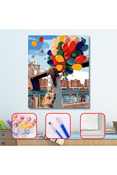 Pastelya Sayılarla Boyama Seti Çerçeveli Kasnaklı Aşkın Süprizi  50 x 65 cm