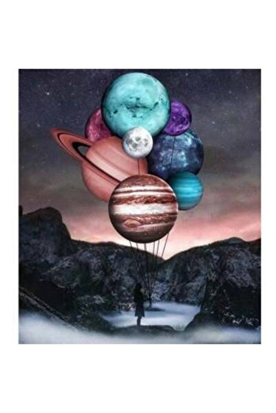kendinyaphobi Sayılarla Boyama Seti Kasnaklı Gezegenler 40 X 50 Cm