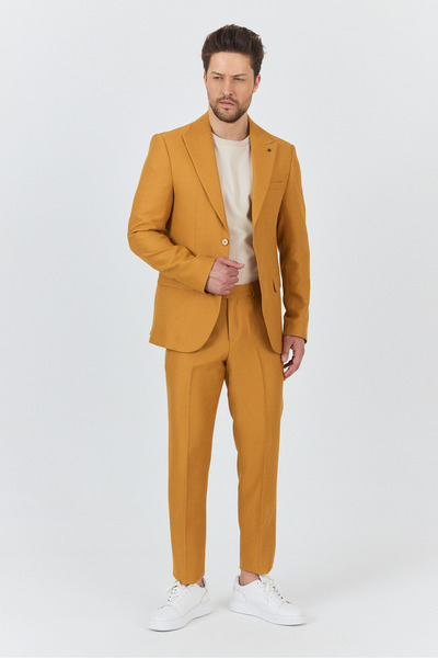 Frappoli Alfredo Men's Yellow Spring-Summer Slim Fit 2'Li Suit