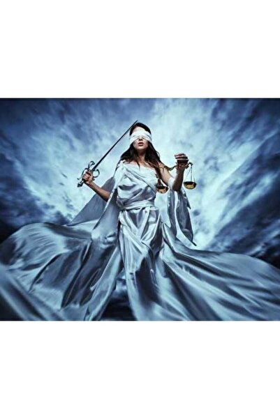 Pastelya Sayılarla Boyama Seti Çerçeveli Kasnaklı Adalet 2 40 x 50 Cm