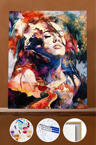 kendinyaphobi Sayılarla Boyama Seti Çerçeveli Kasnaklı Kadının İç Dünyası 2 5...