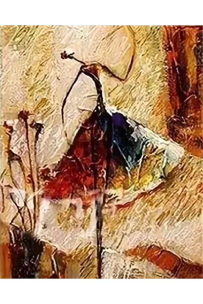 Pastelya Sayılarla Boyama Seti Çerçeveli Kasnaklı Afrika Dansı 60x75