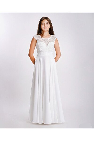 Mutlu City Kız Çocuk Yeni Moda 2024 Şifon Kumaş Tam Kalıp Abiye Elbise 5783 1...