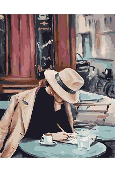 Pastelya Sayılarla Boyama Seti Çerçeveli Kasnaklı Yazar 60 x 75 cm