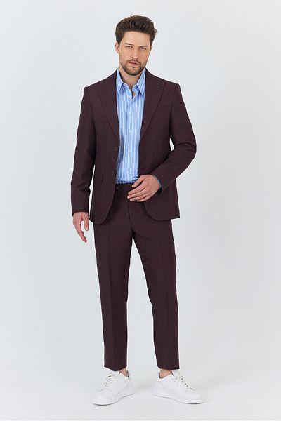 Frappoli Ανδρικό μπορντό Alfredo Ανοιξιάτικο-Καλοκαίρι Slim Fit 2 τμχ