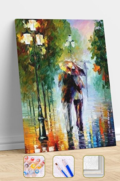 kendinyaphobi Kasımda Aşk Başkadır Sayılarla Boyama Seti Çerçeveli Kasnaklı (DZ 134)