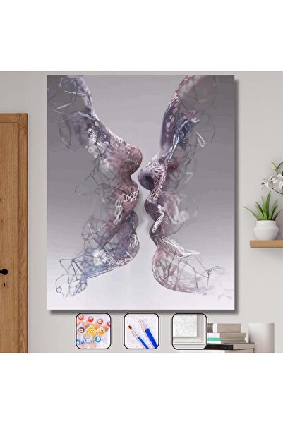 Pastelya Sayılarla Boyama Seti Çerçeveli Kasnaklı Onu His 40x50