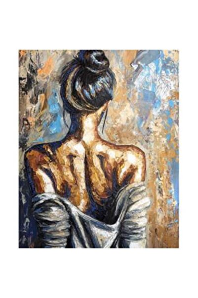 Pastelya Sayılarla Boyama Seti Çerçeveli Kasnaklı Yorgun Kadın 2  50 x 65 cm