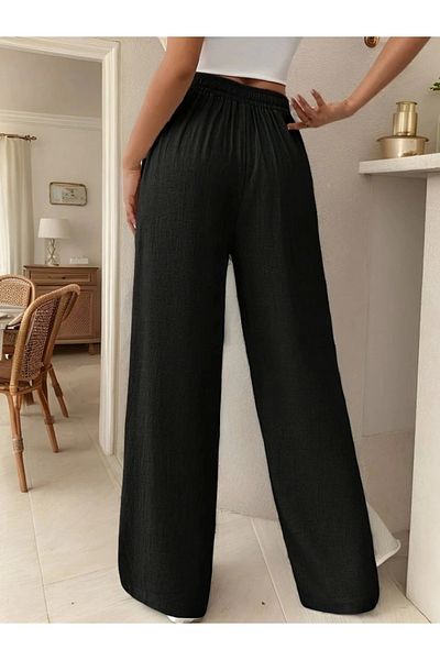 BAYAN Women's High Waist Lace up Wide Leg Long Wrap Pants