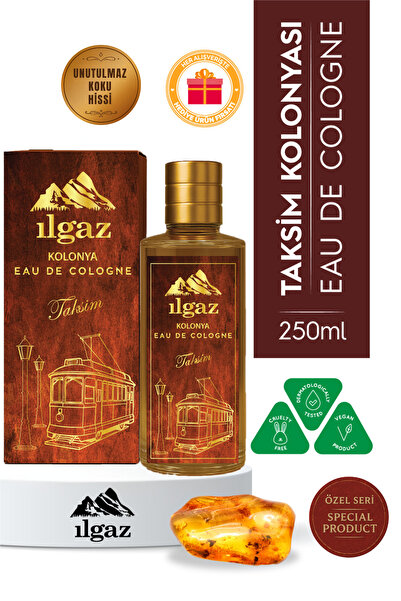 ILGAZ Taksim Kolonyası | Eau De Cologne Cam Şişe 250 ml | Türkiye Serisi Eski...