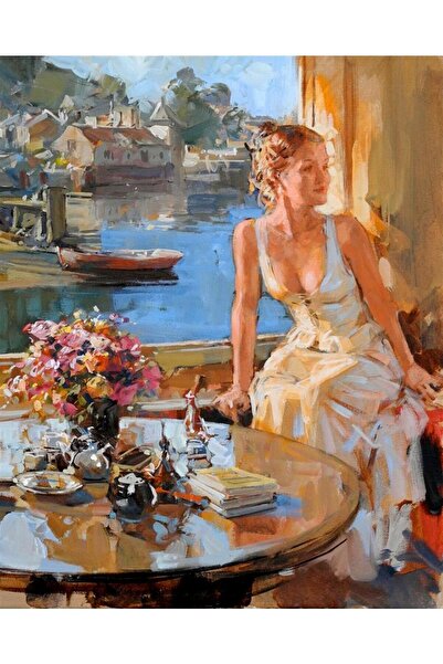 kendinyaphobi Sayılarla Boyama Seti Çerçeveli Kasnaklı Yaz Güzeli 40x50 Cm