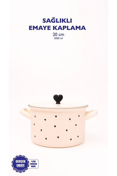 EMAYlab Black Cupid Enamel 20cm Pot - 3 Liters