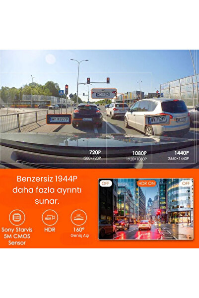VANTRUE Element 1 Fhd / Gps/ Wi-fi / G-sensör/ 160 Derece Ultra Geniş Açı / Akıllı Araç Kamerası