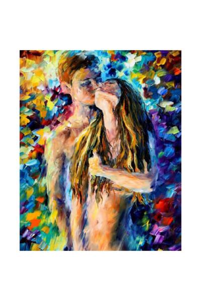 Pastelya Sayılarla Boyama Seti Çerçeveli Kasnaklı Genç Tutku 40 x 50 Cm