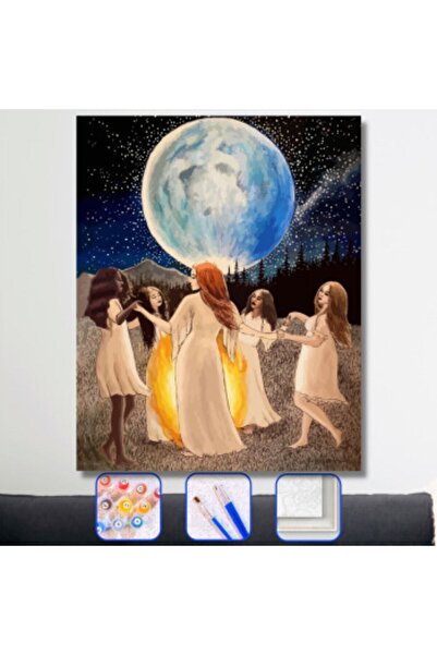 kendinyaphobi Sayılarla Boyama Seti Çerçeveli Kasnaklı Şaman Ayini 40x50cm