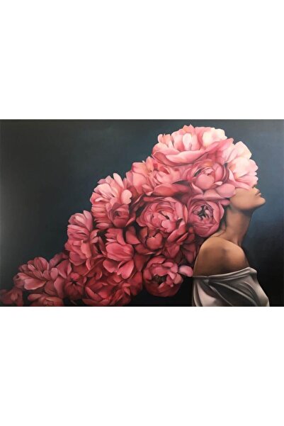 Genel Markalar Çiçek Kadın 14 Sayılarla Boyama Seti Çerçeveli Kasnaklı 40x50 cm