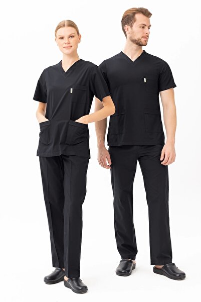 Kardelen İş Elbiseleri Santolina V-Neck Uniform - Comfortable and Durable Scrubs for Doctors, Nurses, Healthcare Workers