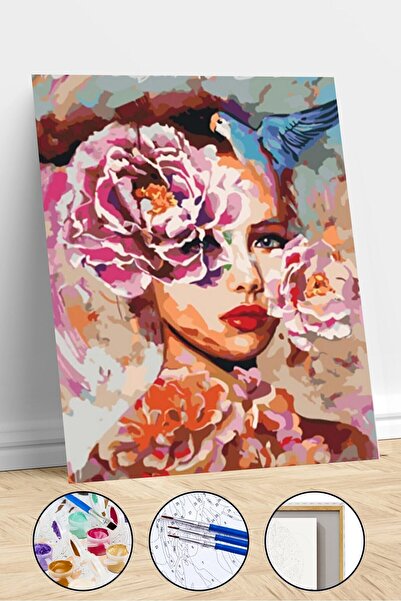 Genel Markalar Masal Güzeli Sayılarla Boyama Seti Çerçeveli Kasnaklı