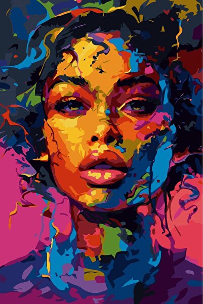 Pastelya Sayılarla Boyama Seti Çerçeveli Kasnaklı Zaman Renkleri 40x50