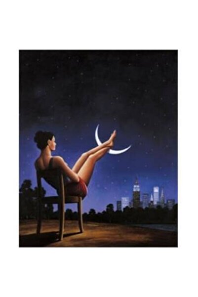 Genel Markalar Sayılarla Boyama Seti Çerçeveli Kasnaklı Huzurlu Gece  40 x 50 cm