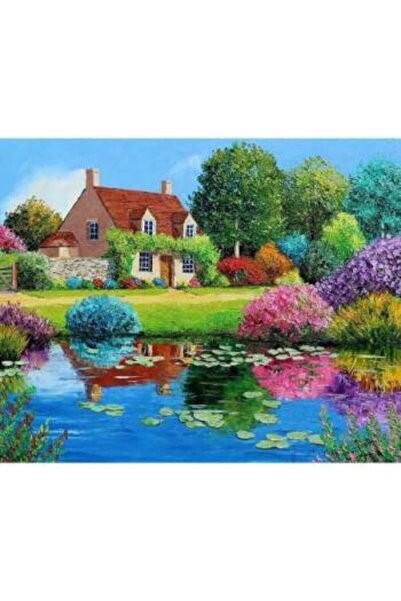 Pastelya Sayılarla Boyama Seti Çerçeveli Kasnaklı Çiçek Bahçesi 60 x 75 cm