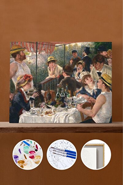 Pastelya Sayılarla Boyama Seti Çerçeveli Kasnaklı Ay Kedi ve Güzel 40 x 50 Cm