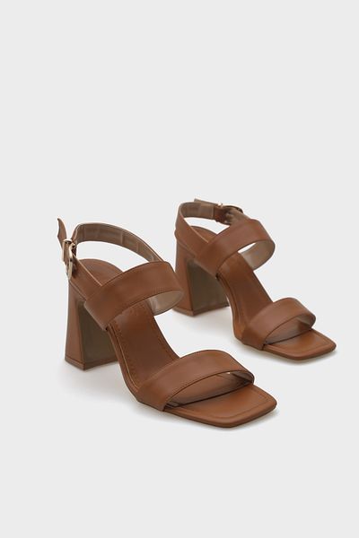 Capone Outfitters Дамски сандали с двойна каишка и среден ток Tina