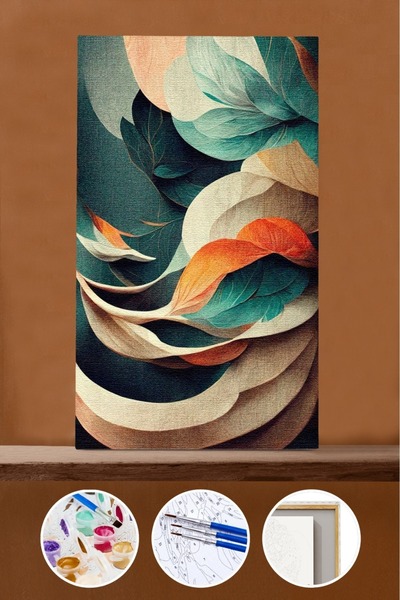 kendinyaphobi Sayılarla Boyama Seti Çerçeveli Kasnaklı Yaprak Dansı 60 x 75 cm