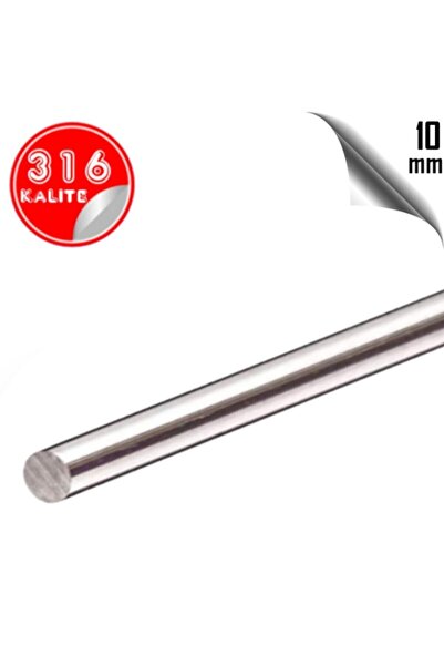 PÇS Paslanmaz Paslanmaz Çelik 316 Çubuk ( Mil ) Ø 10 Mm (1 METRE)