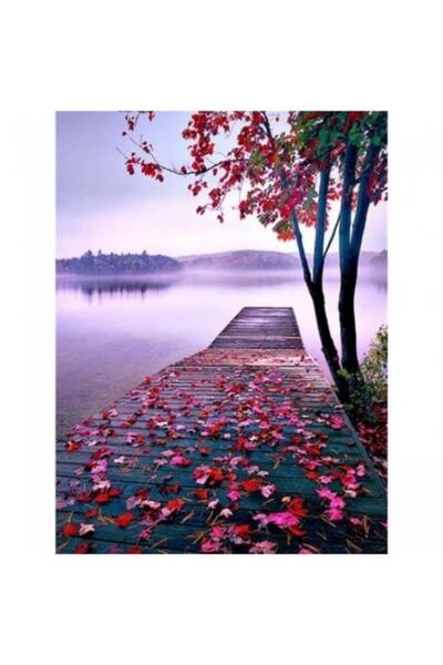 Genel Markalar Manzara İskelesi Sayılarla Boyama Seti Çerçeveli Kasnaklı 40 x...