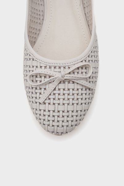 Capone Outfitters Dámské baleríny Ava z pravé kůže se slámovým potiskem