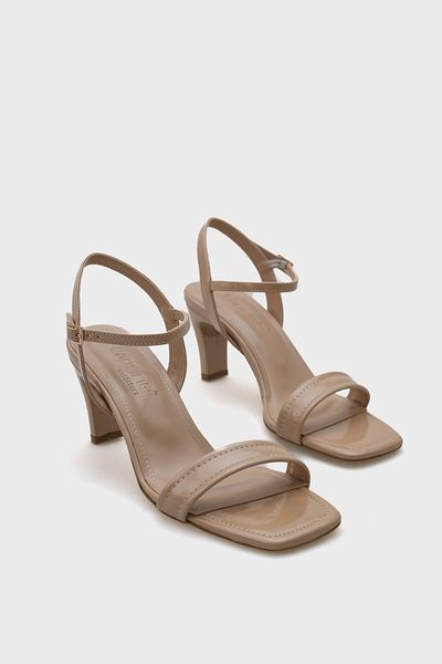 Capone Outfitters Sandale de damă Cresa cu toc mediu cu o singură curea la gleznă