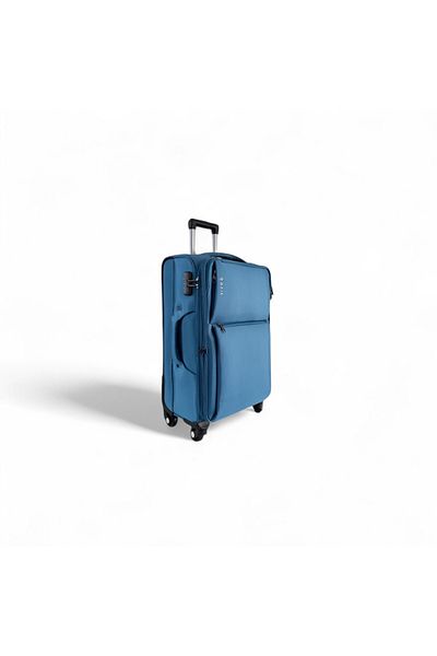 Rorik Troler textil, 35 L, S 55x37x20 cm, roți 360°, valiză cu mâner telescopic, albastru deschis