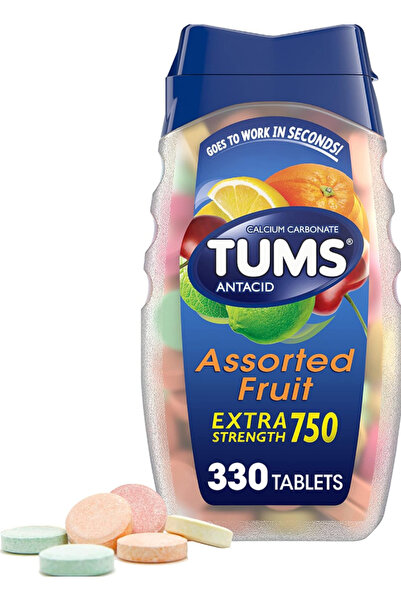 Tums Chewable Antacid for Heartburn Relief, Great for a Summer BBQ - Assorted Fruit Flavors - 330 Count